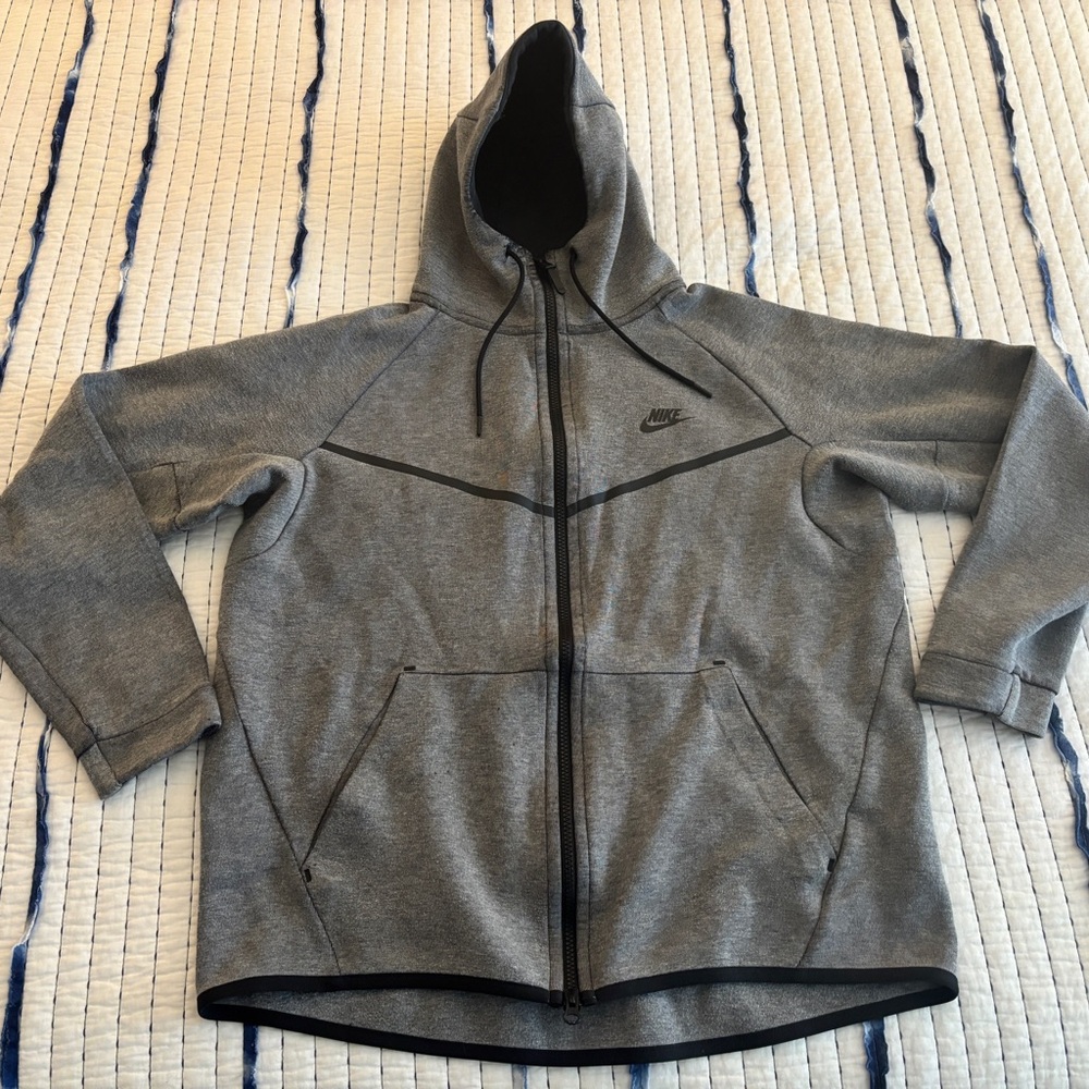 Men's Nike Tech Fleece Windrunner Hoodie Heather Grey - Large- 805144 091